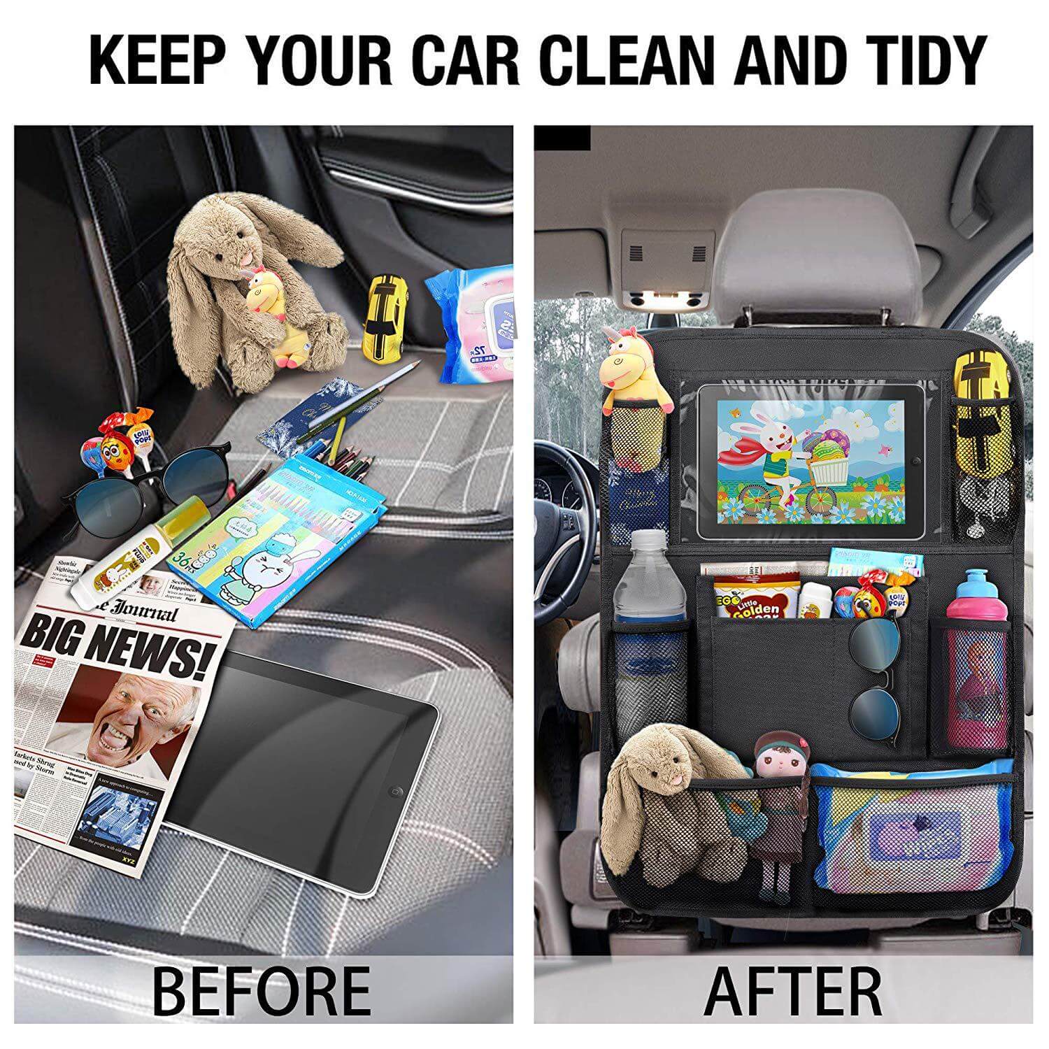 Child car seat back cover touch screen - Rarecars