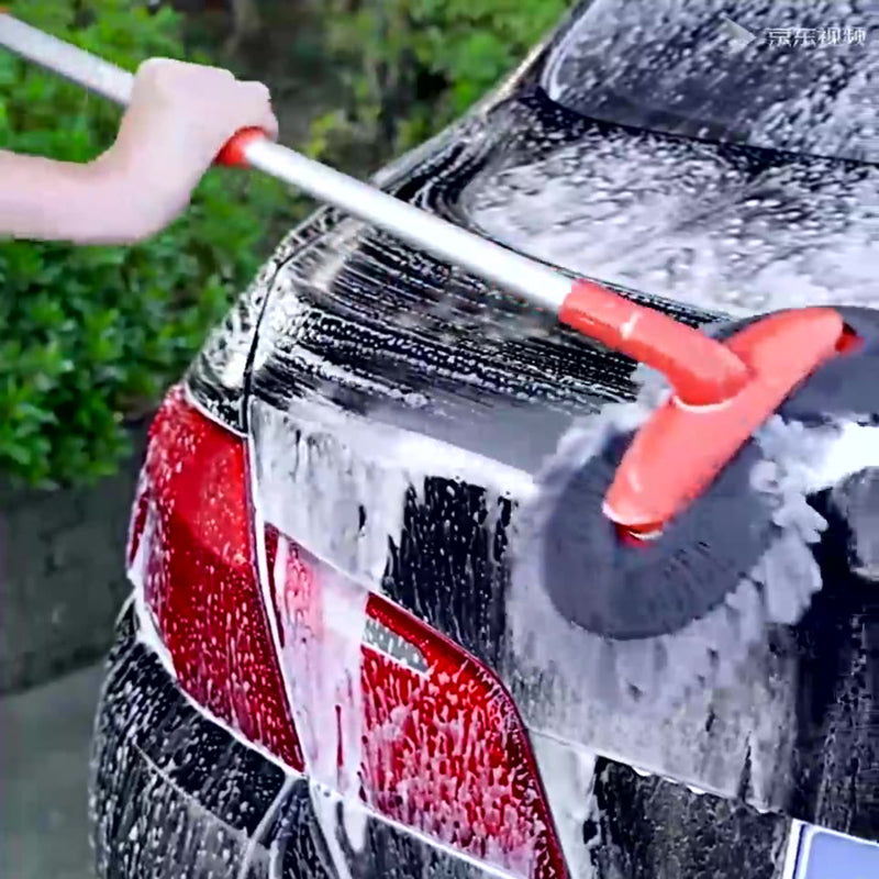 Rotary Chenille Soft Brush Long Handle Retractable Car Wash Mop - Rarecars